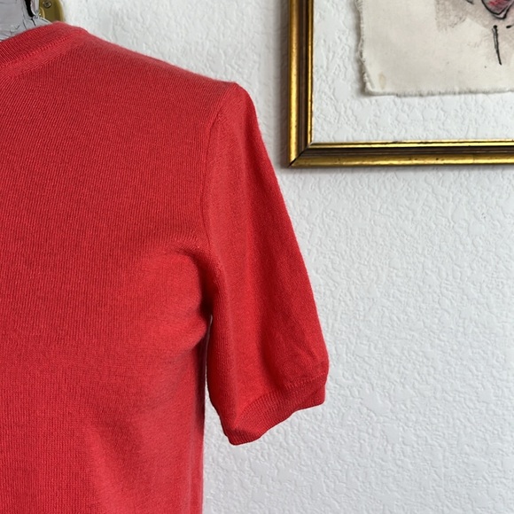 Giorgio Armani Cashmere Short Sleeve Crewneck Shell Sweater - Picture 2 of 8